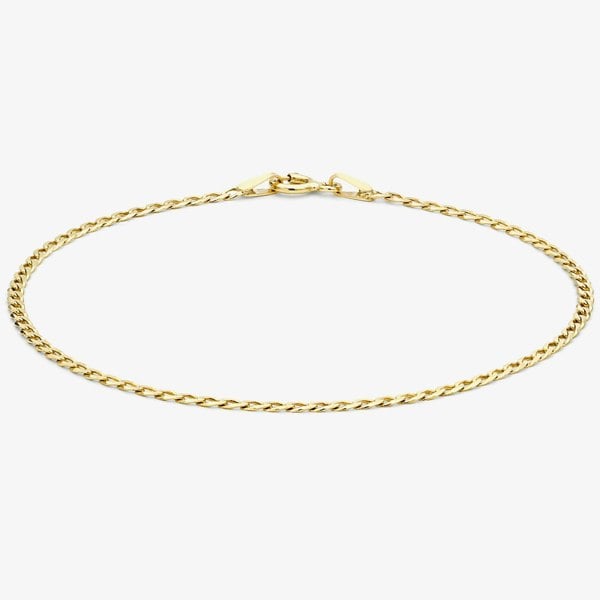T. H. Baker 9ct Yellow Gold 18cm Flat Curb Chain Bracelet 1.23.1741