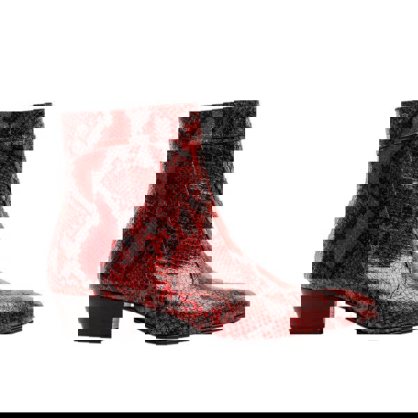 Club Cubano EMMANUEL Mens Snakeprint Leather Cuban Heel Boots Fuego