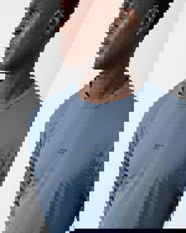 BOSS Orange Tchark Mens Long Sleeve Stretch Cotton T-Shirt - Open Blue 495