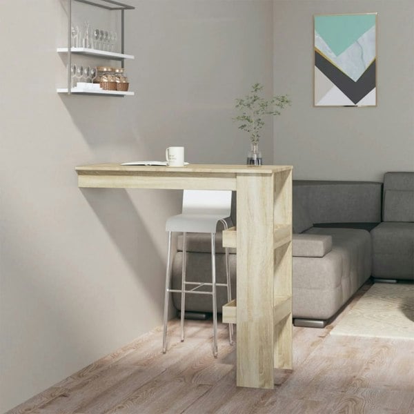 Berkfield Wall Bar Table Sonoma Oak 102x45x103.5 cm Engineered Wood