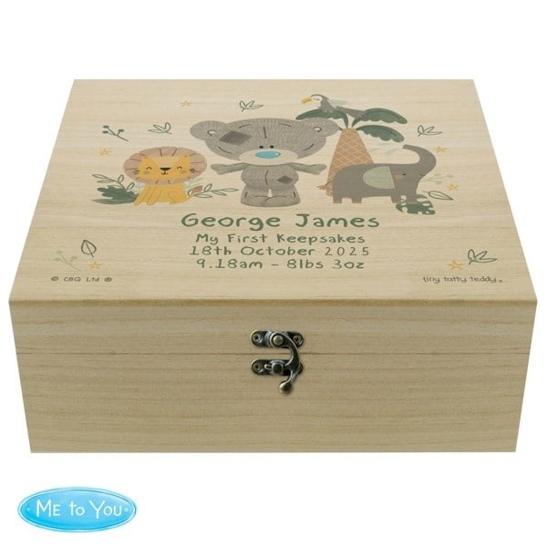 Personalised Memento Company Personalised Tiny Tatty Teddy Jungle Animals Keepsake Box