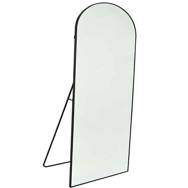 Gr8 Home 165x60cm Arched Full Length Mirror Black Aluminium Frame Floor Standing