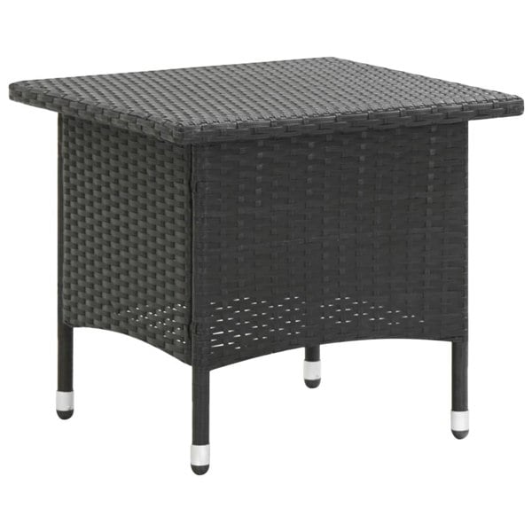 Berkfield Tea Table Black 50x50x47 cm Poly Rattan