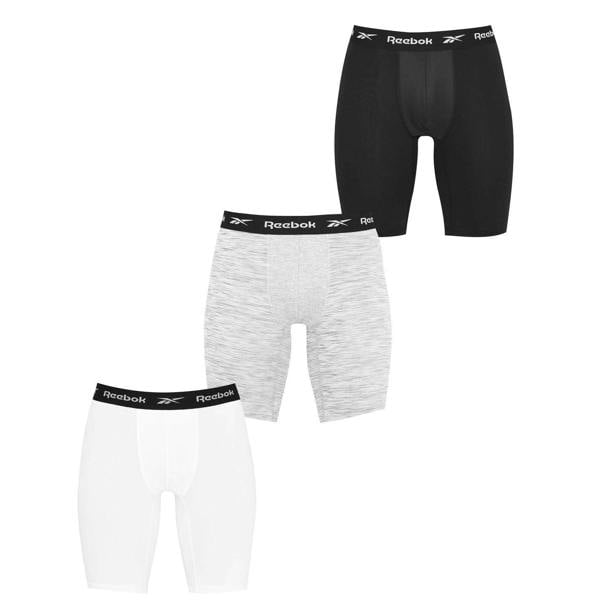 Reebok Mens Boxer Shorts - Black/White/Grey - 