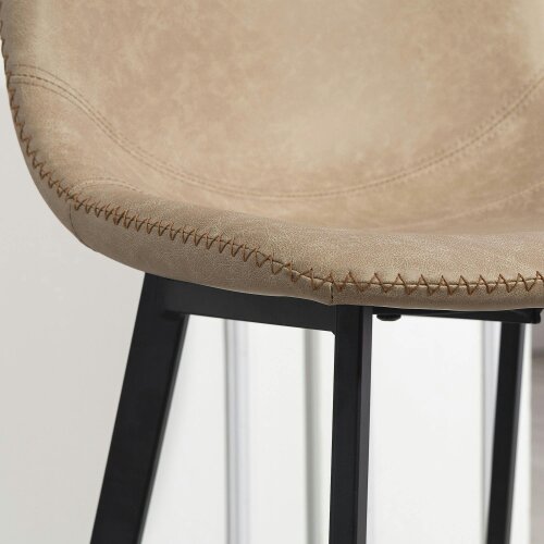 Wyld Haus Panato Set Of 2 Light Brown Faux Leather Dining Bar Stools