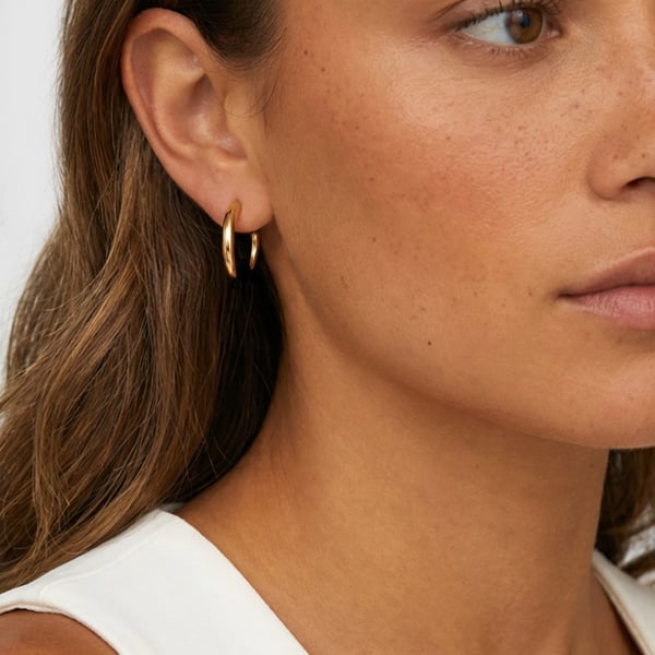 MUCHV Oval Horseshoe Pull-Through Threader Hoop Earrings