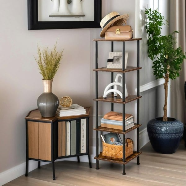 Rafaelo Mobilia 5 Tier Narrow Open Shelf