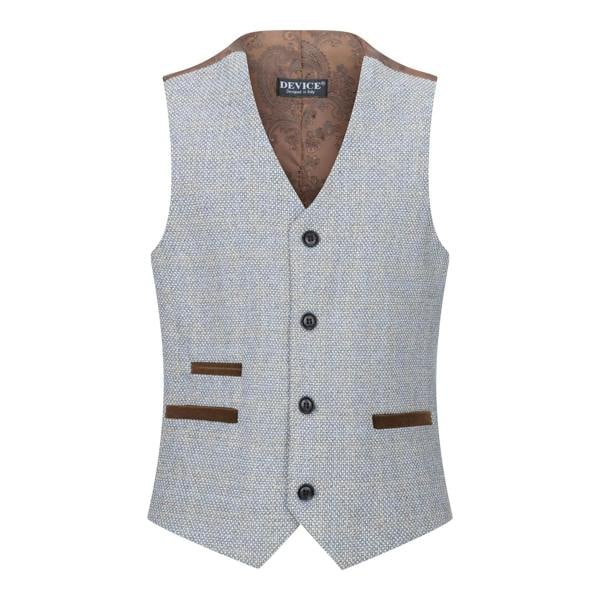 Paul Andrew Boys 3 Piece Cream Tweed Check Vintage Retro Suit