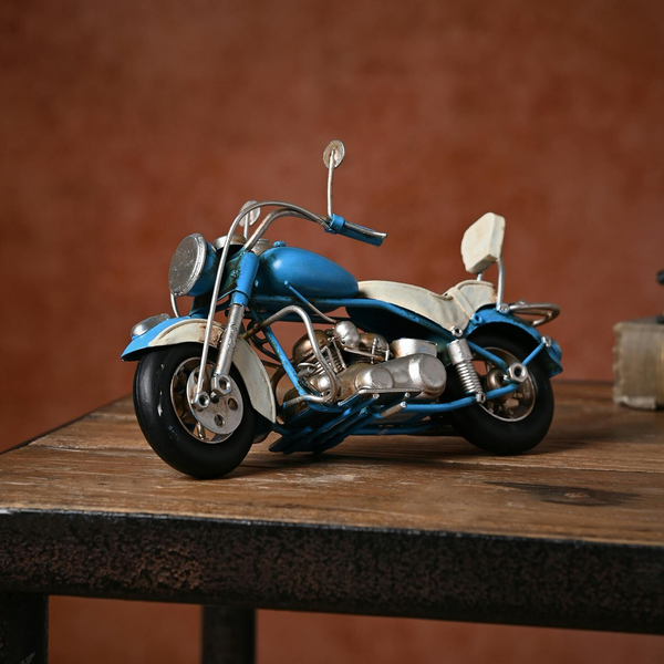 Harvey Makin Ornament - Blue Motorbike