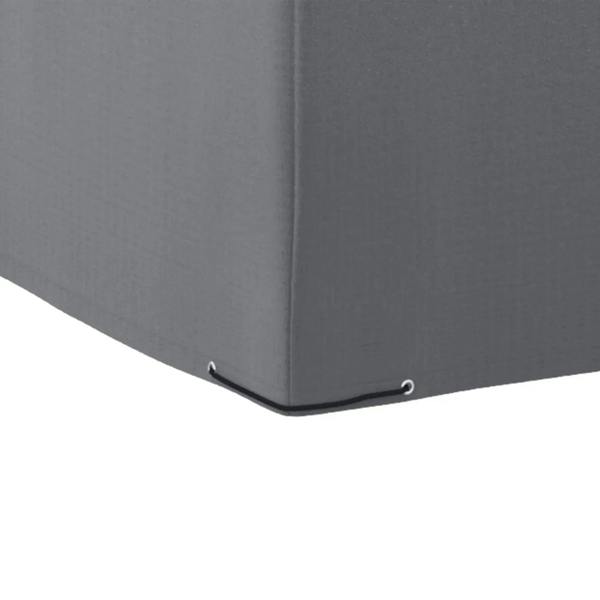 Grey rattan furniture protective cover corner with grommet and drawcord