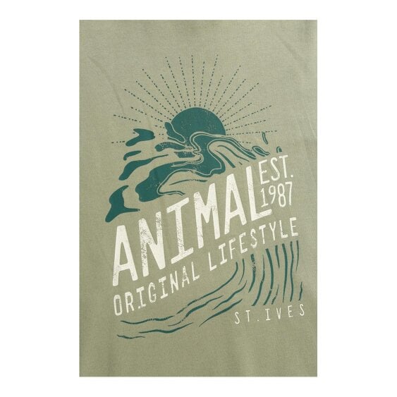 Animal Mens St Ives Cotton Drawstring Hoodie - Khaki Green