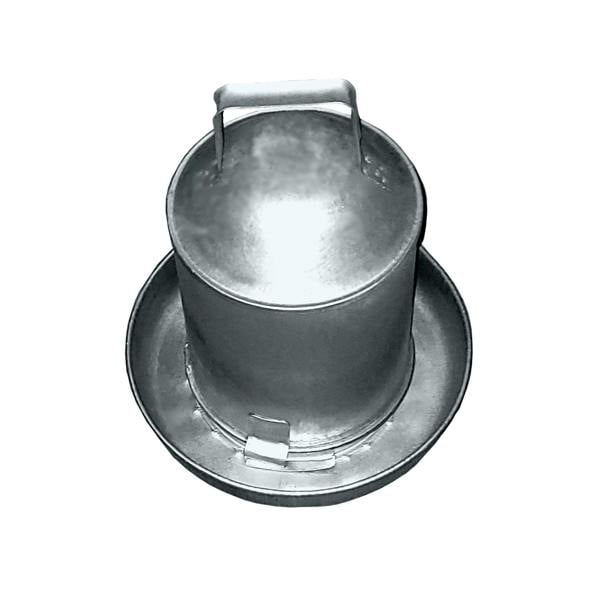 Ketoplastics Chicken Drinker Waterer Traditional Drinker, 2.3L Capacity, Galvanised Steel with Handle for Hens, Ducks, Geese - Half Gallon