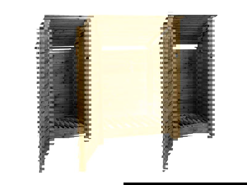 Arbor Garden Solutions Wooden Log Store with Door (Roof Sloping Back) W-99cm, H-126cm Or 180cm, D-88cm