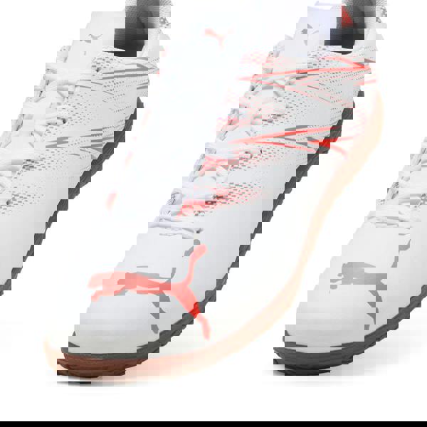 Puma Childrens/Kids Attacanto Indoor Football Trainers - Puma White/Glowing Red - 