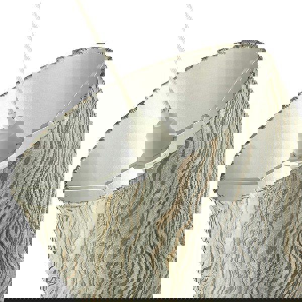 Modern Textured Silver and Gold Jacquard Lamp Shade with Wavy Design Image 4