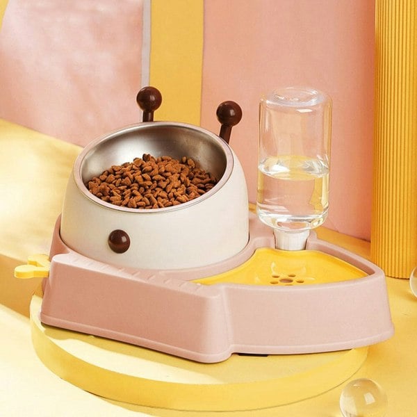Pet Feeder and Water Dispenser Set with Slow Feeder Living and Home