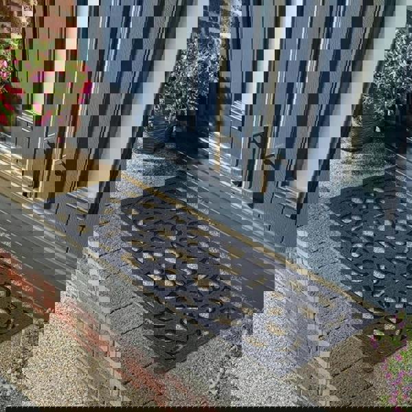 Nicoman Victorian Style Eco-Friendly Rubber Step Mat - Grey - Indoor Outdoor