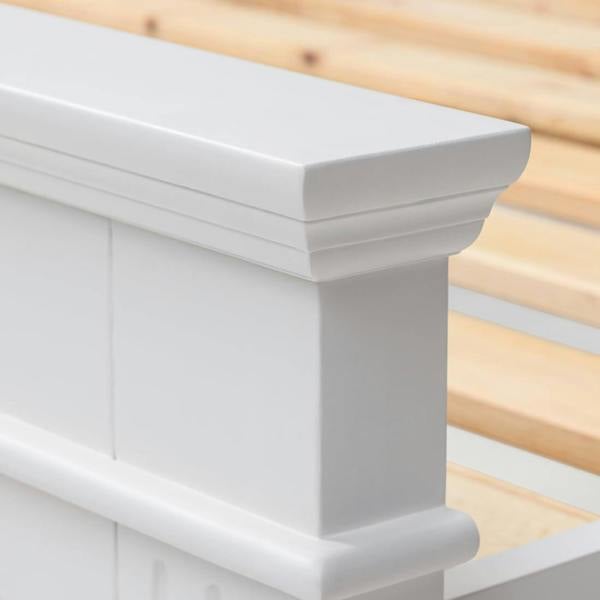 Statement Furniture Gainsborough White Wooden Bed Frame 4ft6, 5ft Hamptons Style