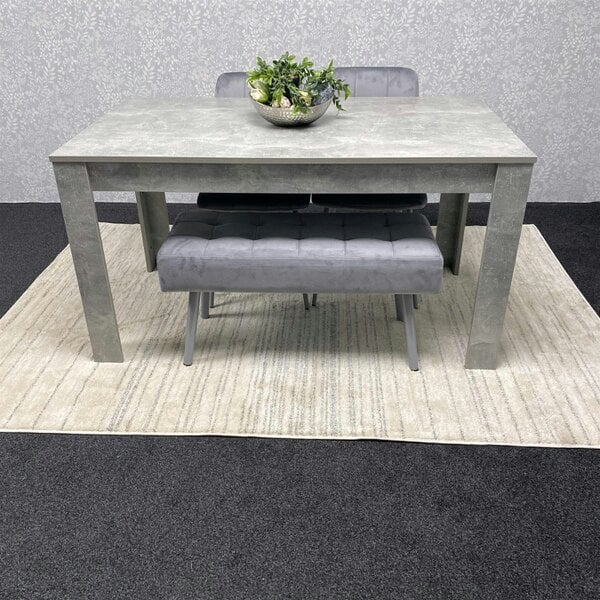 Kosy Koala Grey Wooden Dining Table Set with 2 Grey Chairs and Benches - Dining Kitchen Room Furniture
