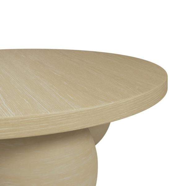 Wyld Haus Templemore Abstract Modern Round Cream Concrete Coffee Table