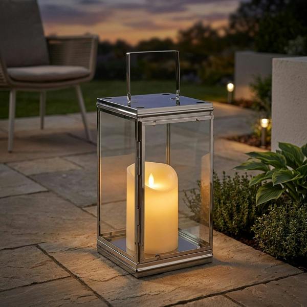 Garden Greatness Phoenix Contemporary Stainless Steel Lantern