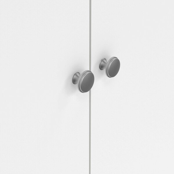 Wyld Haus Gossmere White Wooden Wardrobe 3 Doors Silver Handles