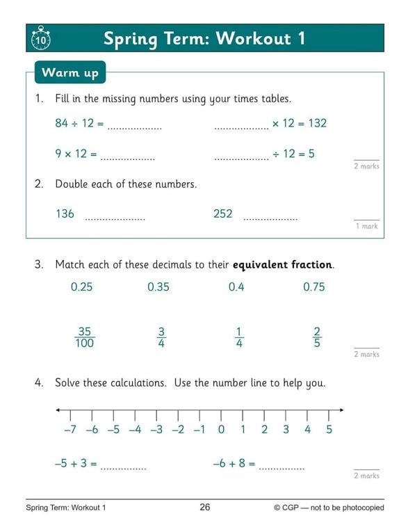 CGP KS2 Year 5 10-Minute Weekly Workout Bundle – Ages 9-10 (Maths, English, Arithmetic, Spelling and Vocabulary)