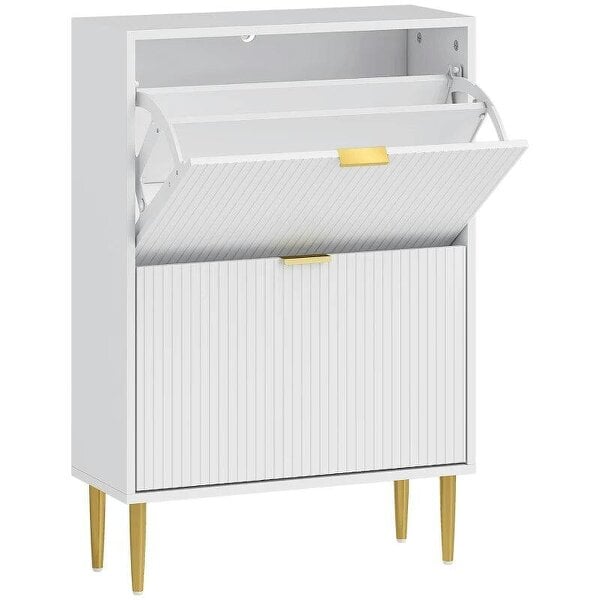 Bobobiy Elegant Two-Drawer Shoe Cabinet - White