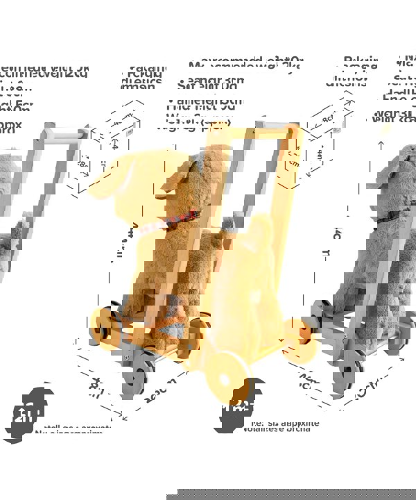 Infographic image of Dexter toy dog walker showing dimensions
