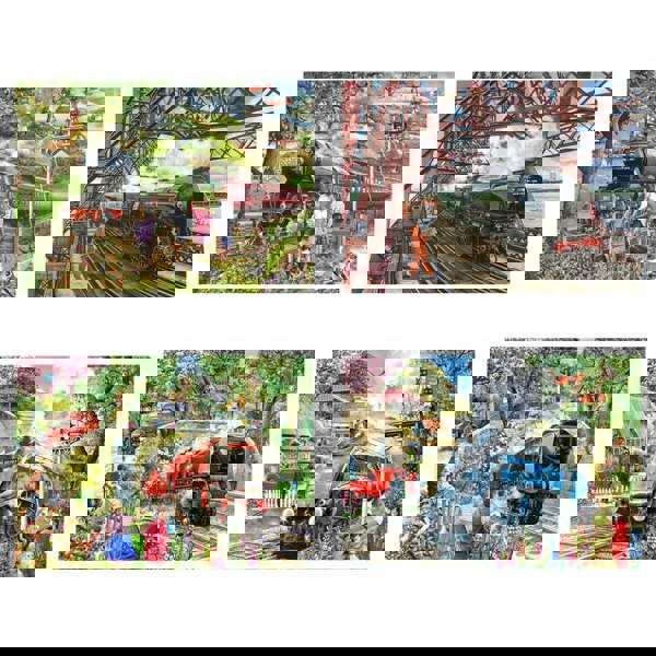 The House of Puzzles Steaming Along - 4 x 500 Piece Jigsaw Puzzle