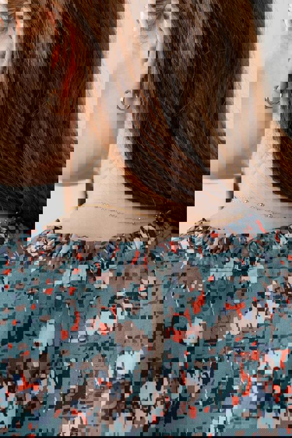 Lily & Me Fiona Gathered Neck Blouse Sea Mist