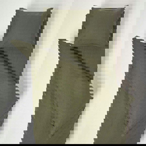 HOMESCAPES French Flax Linen Cot Bed Duvet Cover Set with Pillowcase - 120 x 150 cm