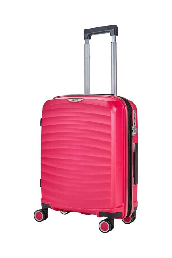 Rock Luggage Hard Shell Classic Suitcase 8 Wheel Cabin Luggage Trolley Travel Bag