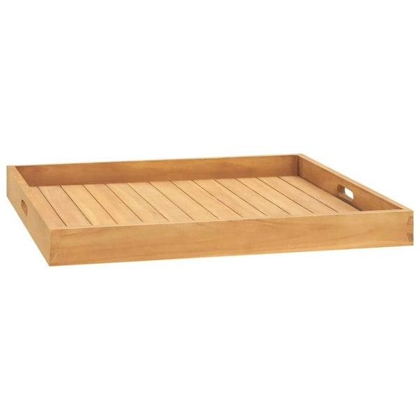 Berkfield Serving Tray 70x70 cm Solid Teak Wood
