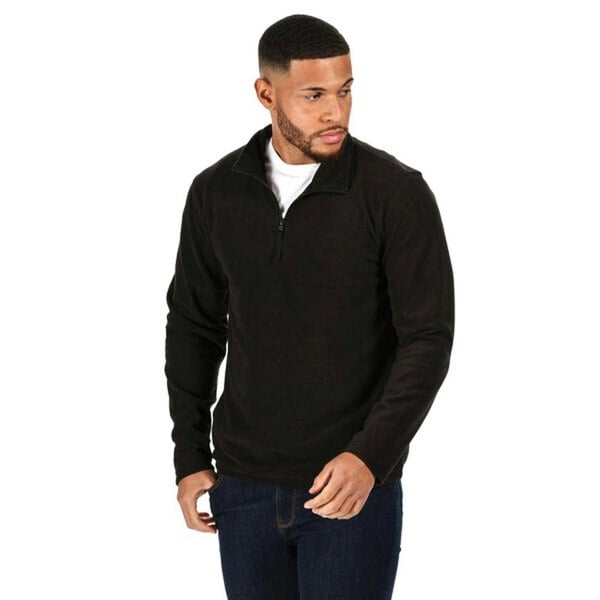 Regatta Mens Micro Zip Neck Fleece Top - Black