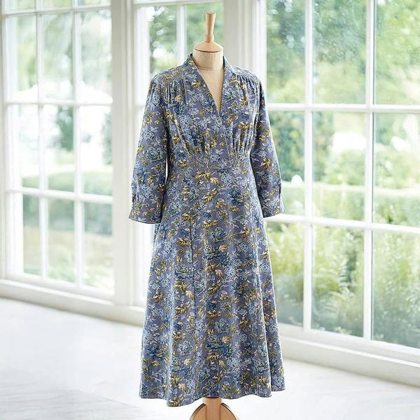Museum Selection Floral Corduroy Dress
