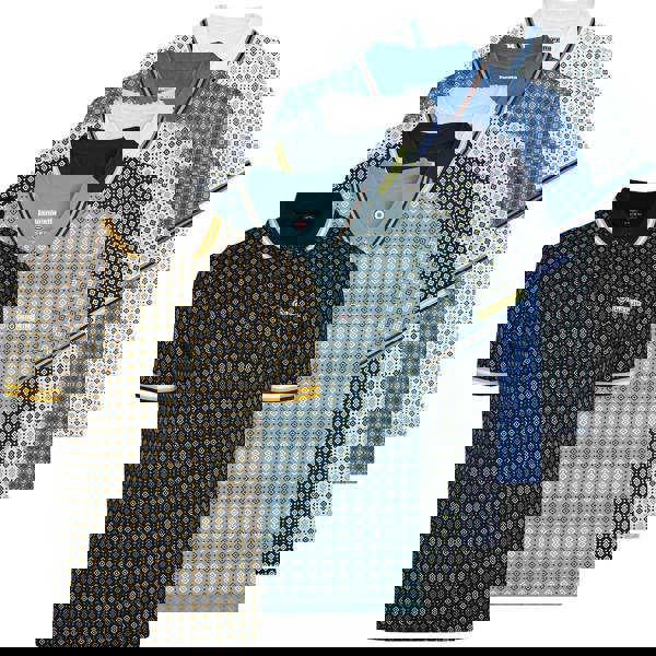 Lambretta All Over Geometric Mens Smart Classic Retro Polo Shirt