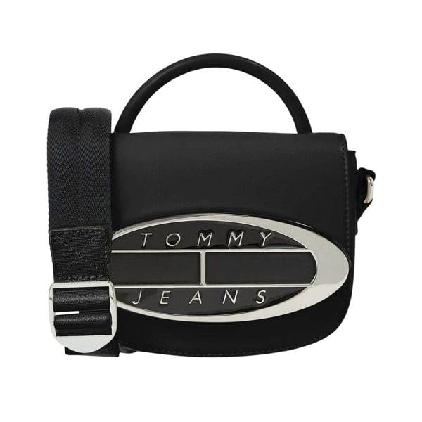 Tommy Jeans Oval Logo 0.75L Crossbody Bag - Black - 