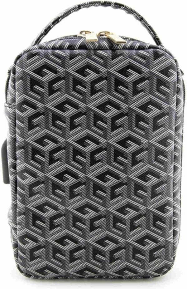 Guess GCube Stripe Metal Logo Organizer Travel Bag Black - GUHBHGCFSEK