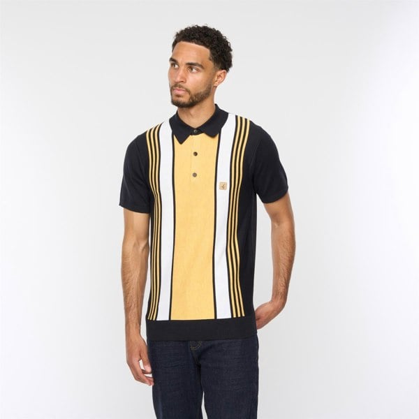 Gabicci V54GM00 Mens Searle Short Sleeve Stripe Knitted Polo Gabicci Vintage - NAVY