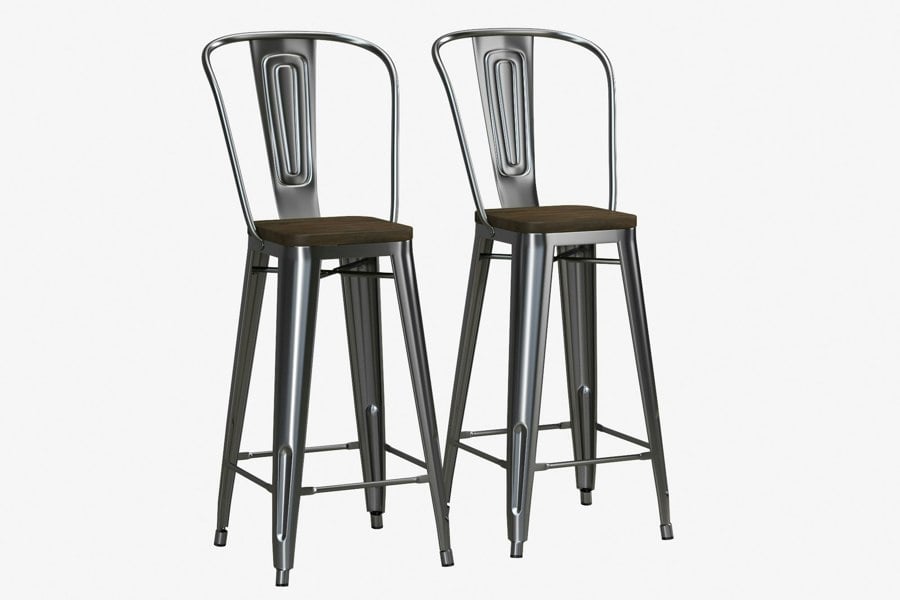 Dorel Home Luxor Barstool in Metal Copper - 2 pieces