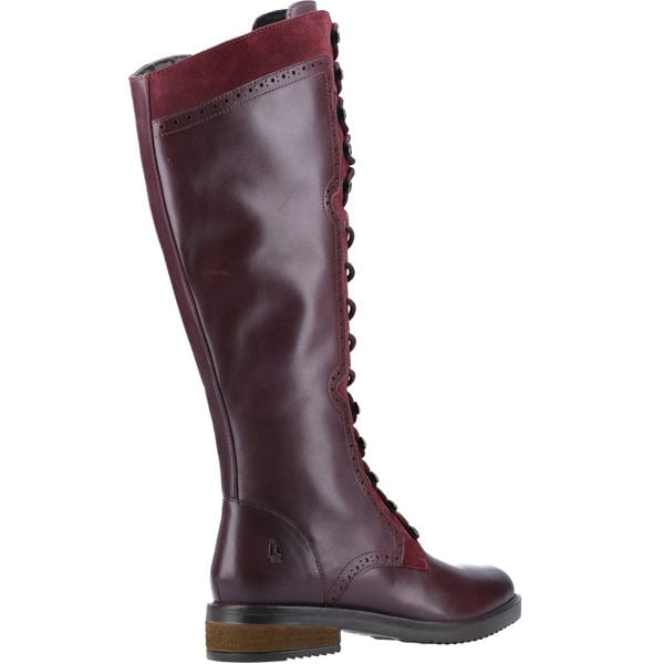 Hush Puppies Women's Rudy Lace Up Long Leather Boot - Burgundy