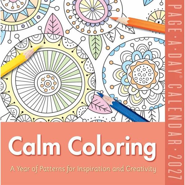 Calm Colouring Desk Calendar 2027, Desk Calendars, Day To View, Lifestyle, Gift