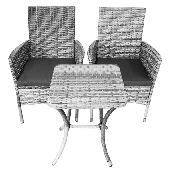 Monstershop Jardí Rattan Bistro Set Light Grey