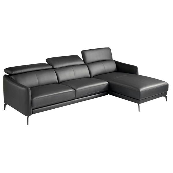 Angel Cerdá Corner sofa in black leather 6040/6041