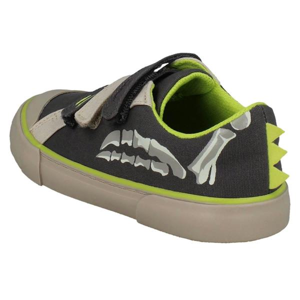 Clarks Boys Clarks Dinosaur Canvas Shoes Foxing Stomp
