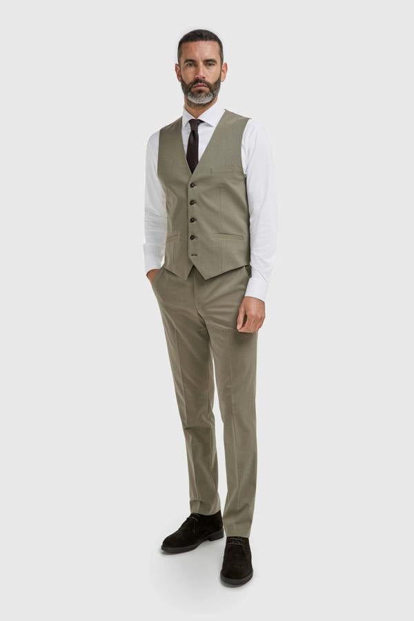 House of Cavani Donatella - Men's Sage Green Tailored Fit Waistcoat