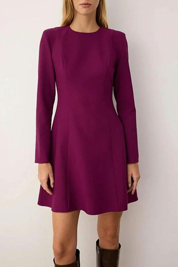 WOVCOR Mini Woven Dress with Flounce Skirt