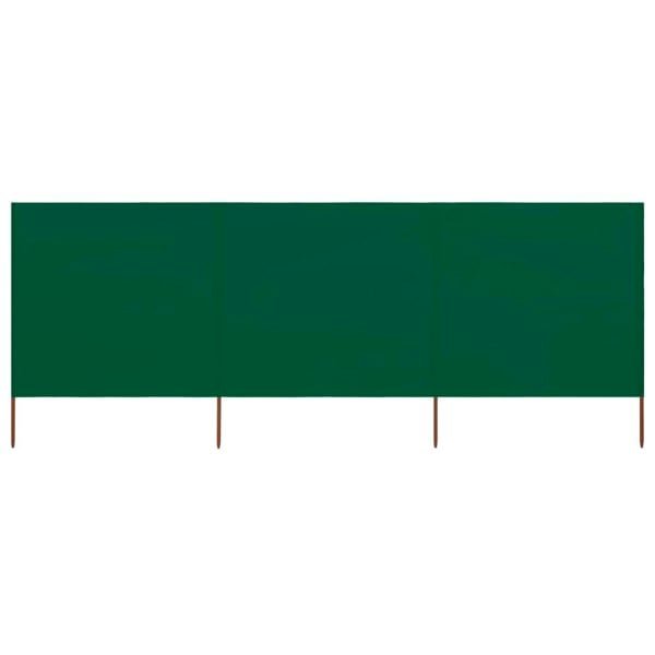 Berkfield 3-panel Wind Screen Fabric 400x80 cm Green