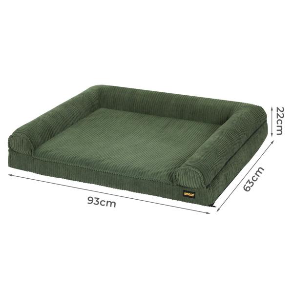Skylos Large Dog Pet Bed Orthopedic Washable Waterproof Corduroy Wear Resistant 93x63cm